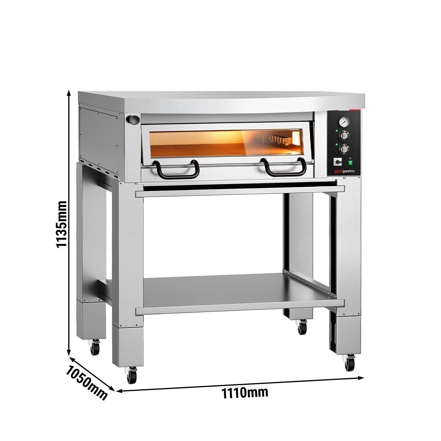 GGM Gastro Elektro Pizzaofen FRANCESCO 4x 34 cm Manuell Haube