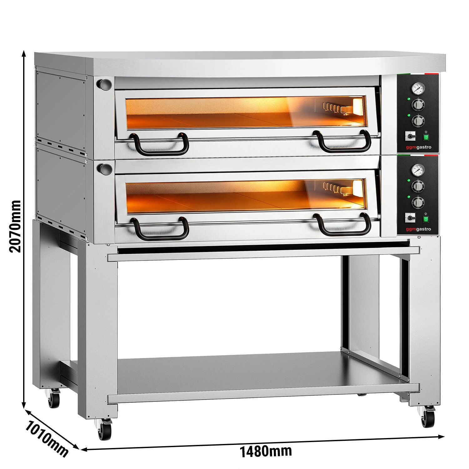 GGM Gastro Elektrická Pizza Pec Power 2x6x34 cm Manuální