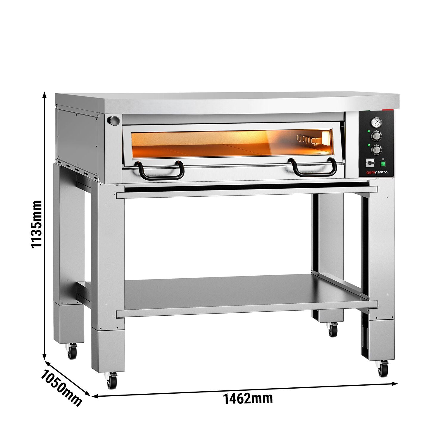 Elektro Pizzaofen Power 6x 34 cm Manuell mit Haube und Ständer