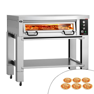 Elektro Pizzaofen Power 6x 34 cm Manuell mit Haube und Ständer