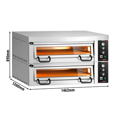 GGM Gastro FRANCESCO Elektrische Pizzaofen 1462 mm 890 mm 2 Kammern