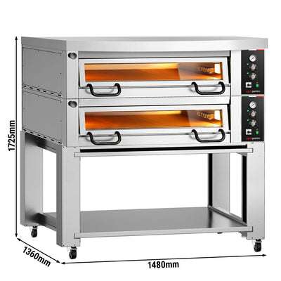 Elektrische Pizzaofen FRANCESCO 2 Kammern 9+9 Pizzen 34 cm