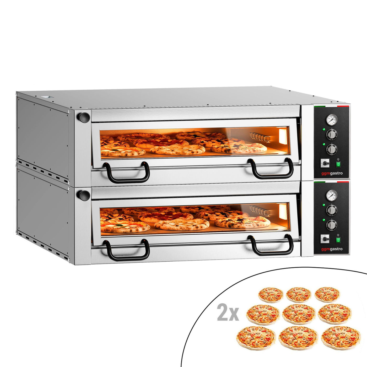 Elektro-Pizzaofen Power 9+9x 34 cm Manuell 2 Kammern