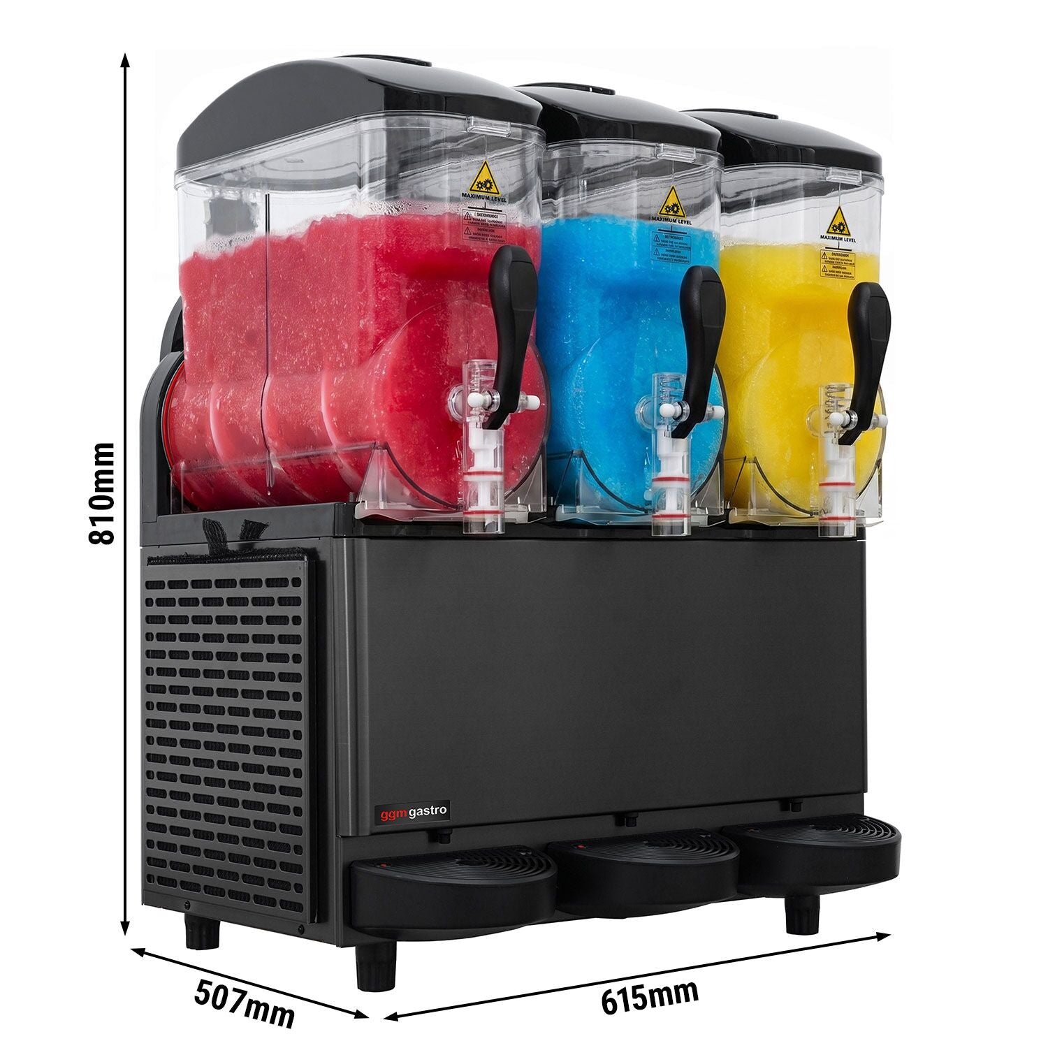 GGM Gastro Slush Maschine SM36R 3x 12 l 1,08 kW Digital Schwarz