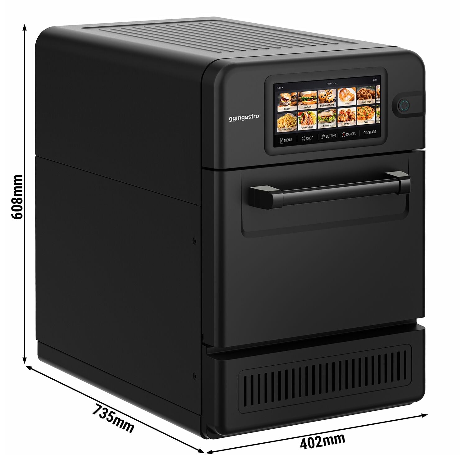 Schnellbackofen 3,0 kW Schwarz 7,8" HD-Touchscreen