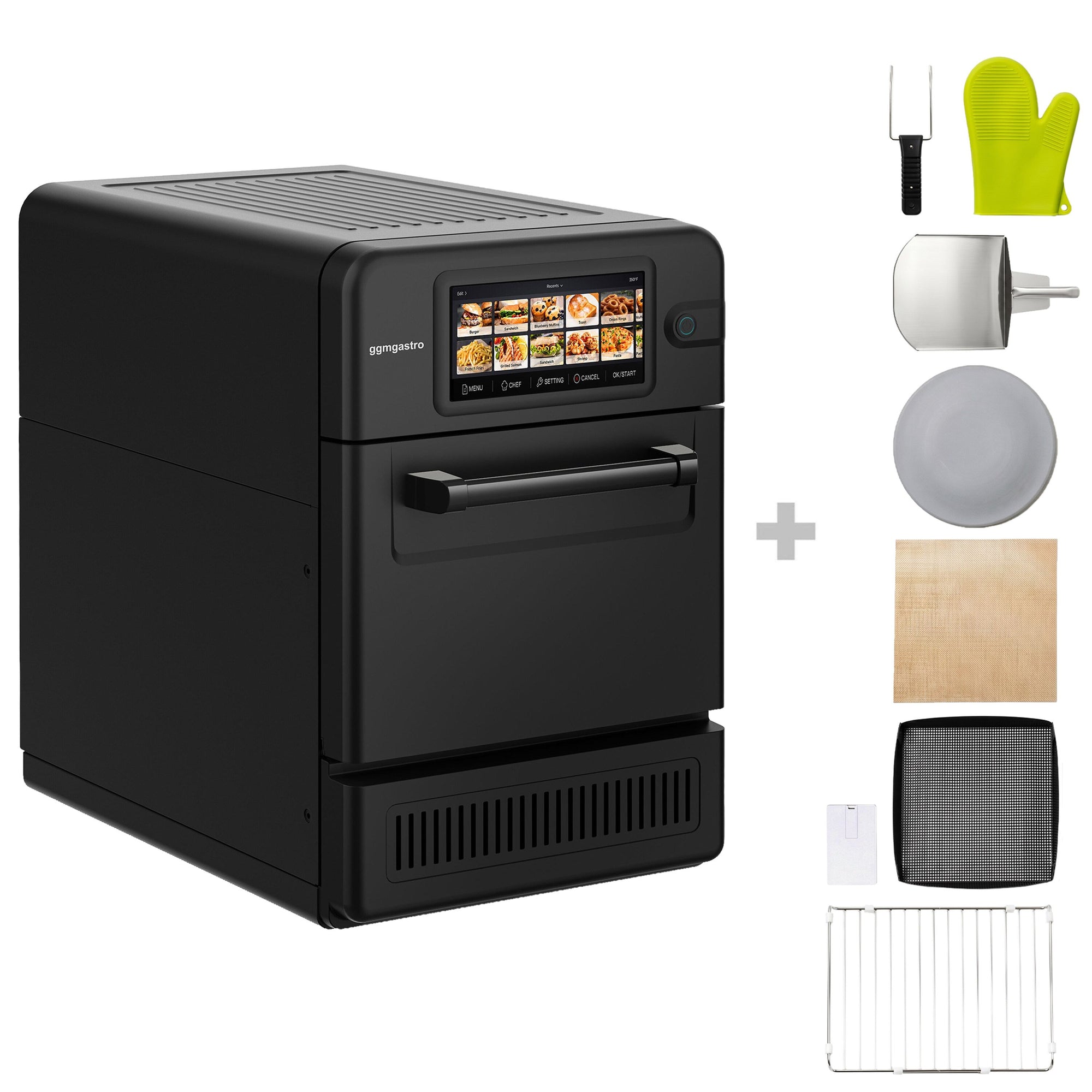 Schnellbackofen 3,0 kW Schwarz 7,8" HD-Touchscreen