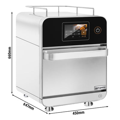 Schnellbackofen 3,5 kW Silber Heißluft Mikrowelle 18 L 7-Zoll-Touchscreen