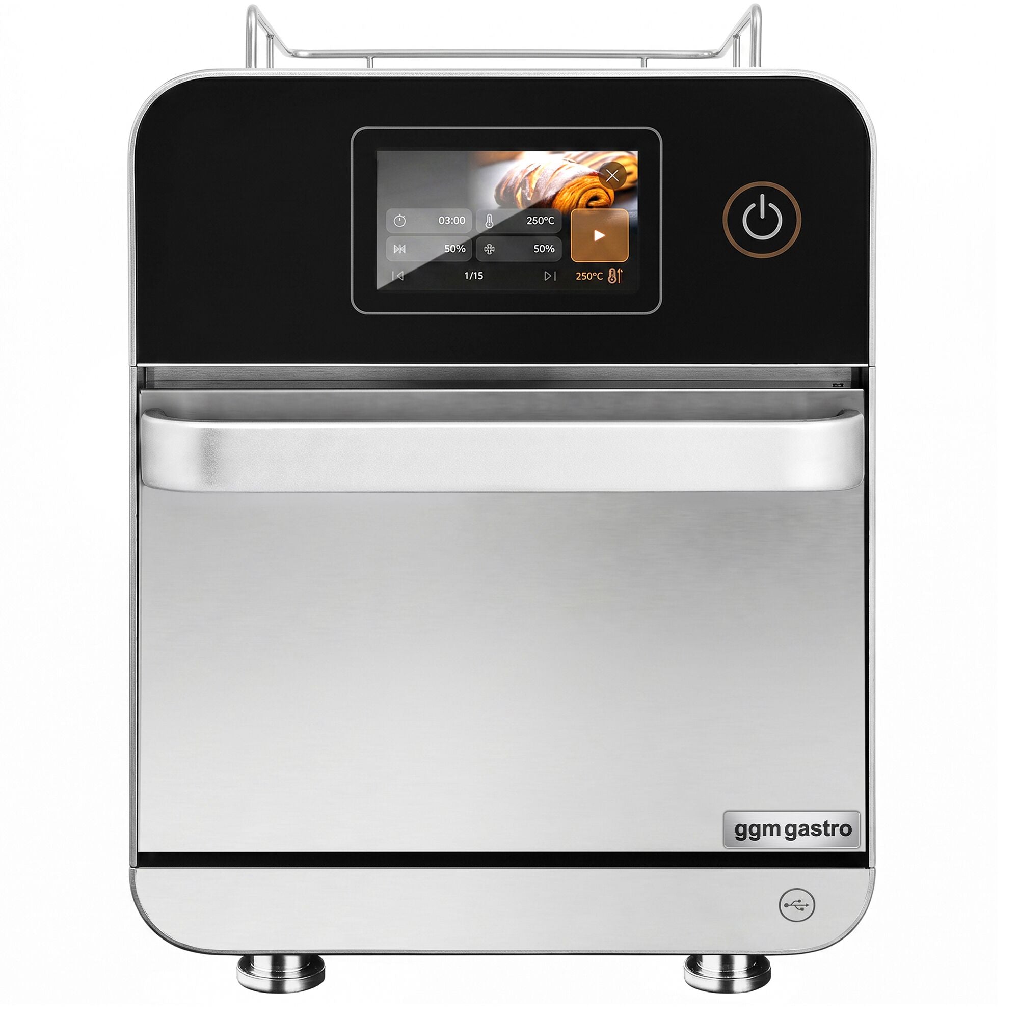 Schnellbackofen 3,5 kW Silber Heißluft Mikrowelle 18 L 7-Zoll-Touchscreen