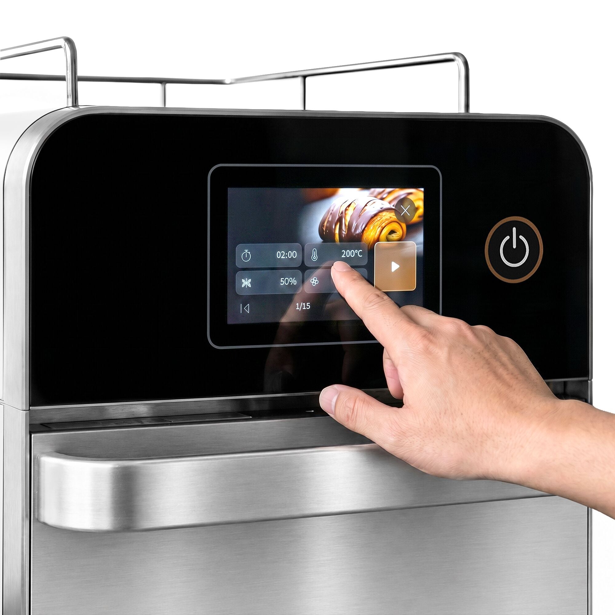 Schnellbackofen 3,5 kW Silber Heißluft Mikrowelle 18 L 7-Zoll-Touchscreen