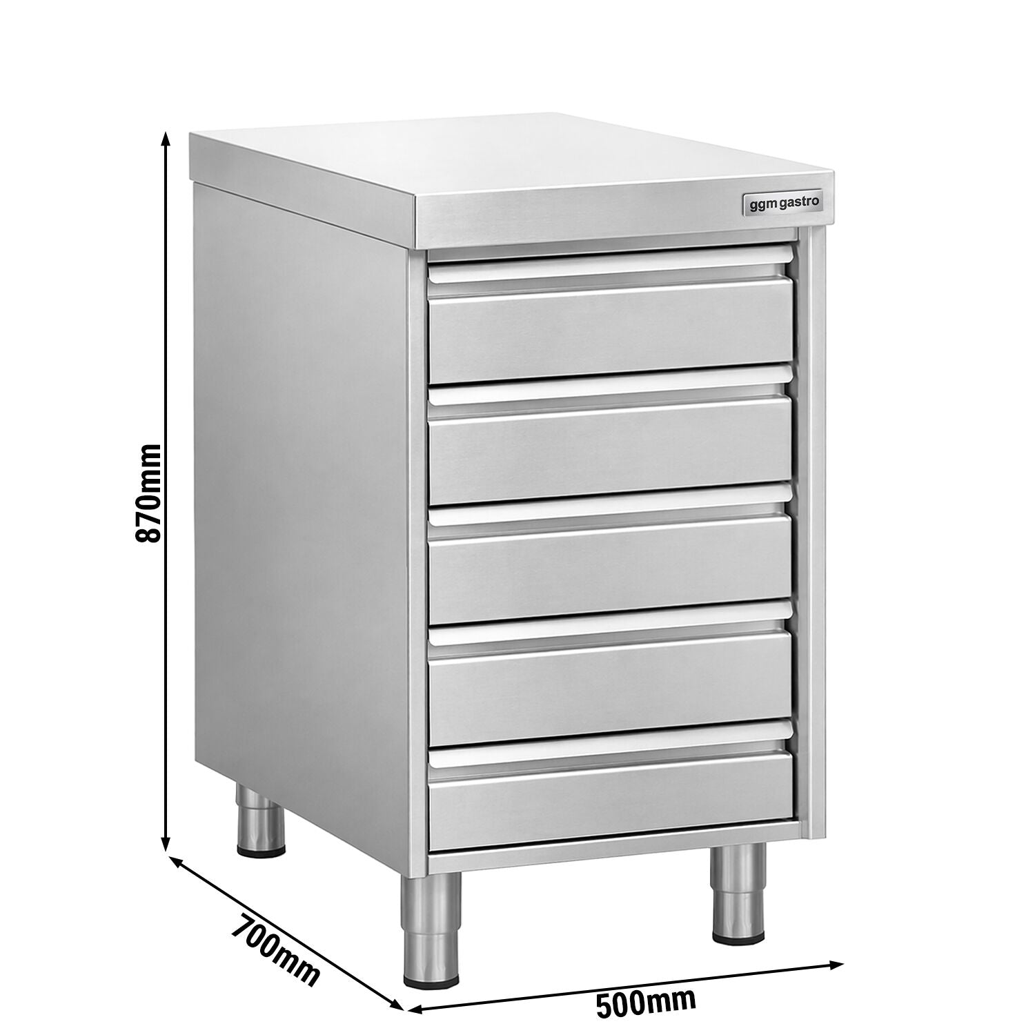 GGM Gastro Zásuvková Skříň Premium 5 Zásuvek 500 mm 700 mm