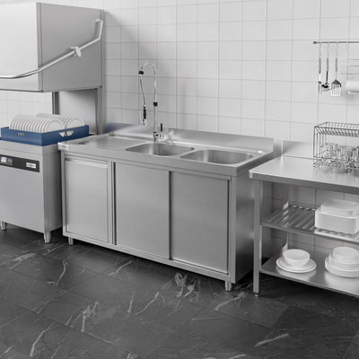 GGM Gastro Spülenschrank Premium 1400 mm 2 Becken Rechts