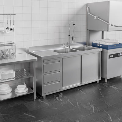 GGM Gastro Spülenschrank PREMIUM 1600 mm 2 Becken Rechts