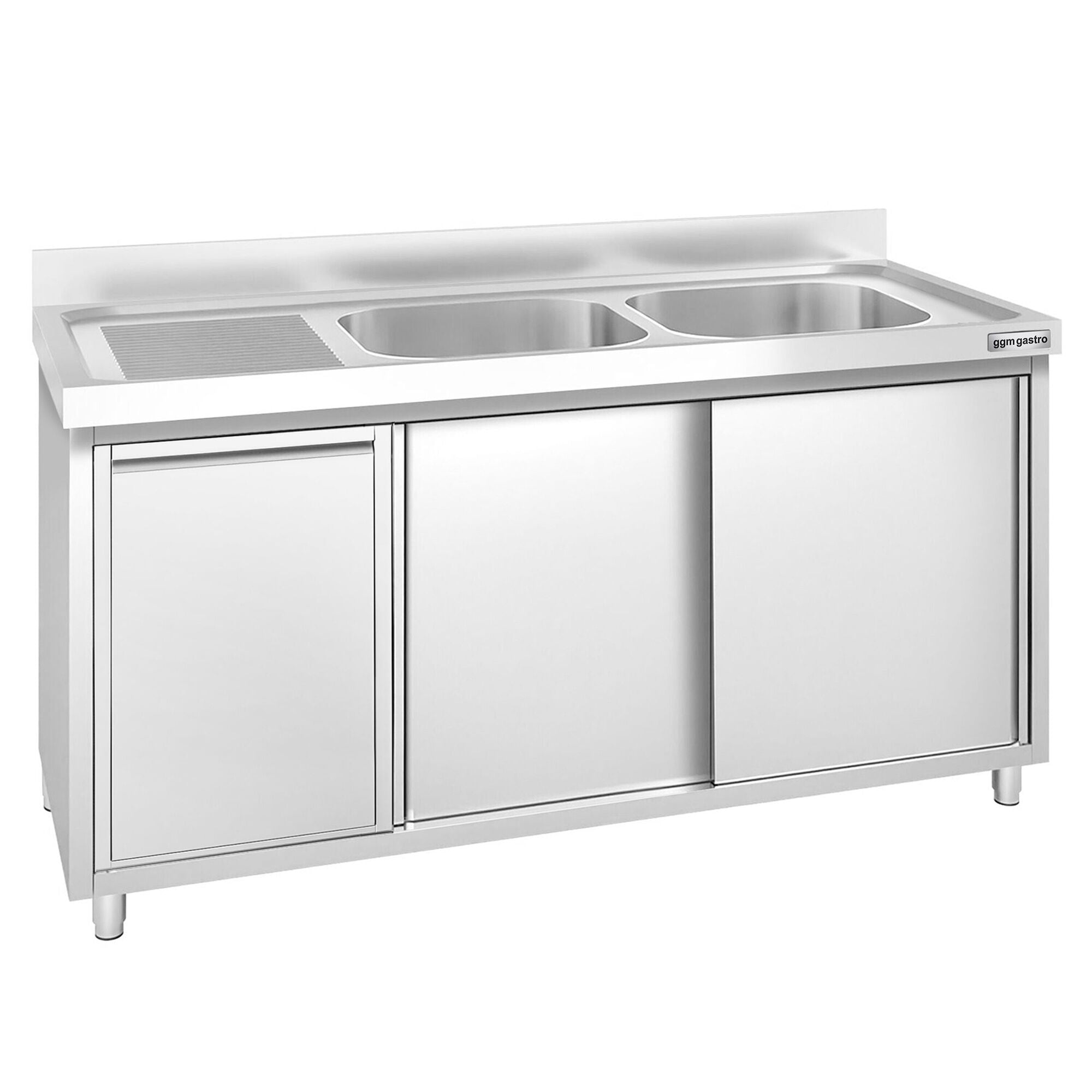 GGM Gastro Spülenschrank Premium 1400 mm 2 Becken Rechts