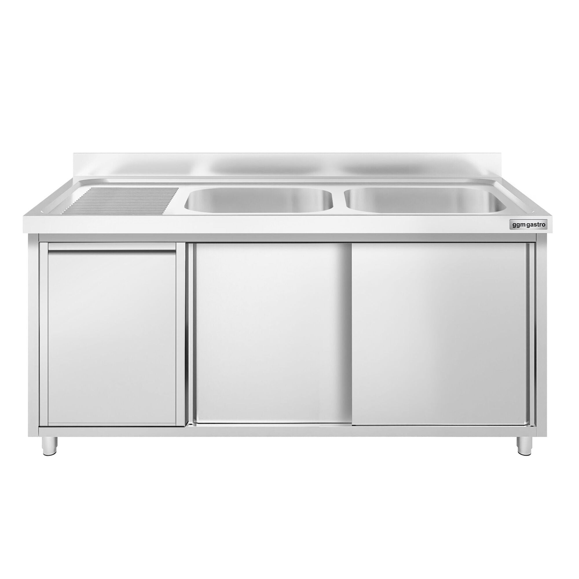 GGM Gastro PREMIUM Spülenunterschrank 1400 mm 2 Becken Rechts
