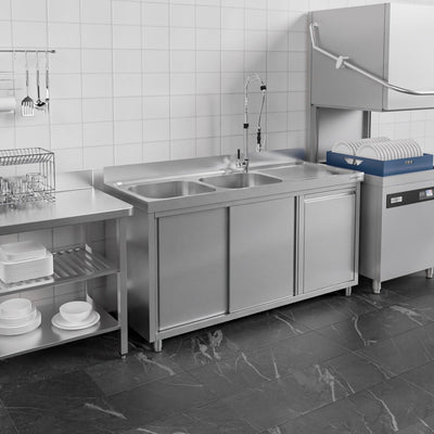 GGM Gastro Nerezová Dřezová Skříňka PREMIUM 1800 mm 2 Dřezy