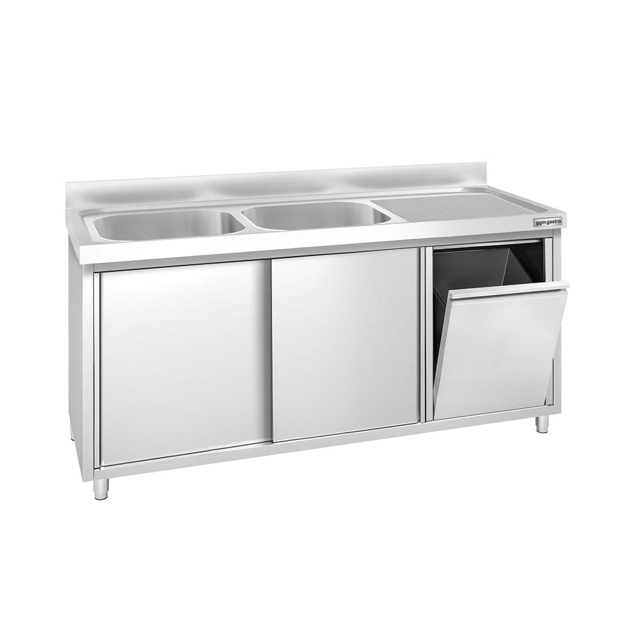 GGM Gastro PREMIUM Spülenunterschrank 1600 mm 2 Becken Links