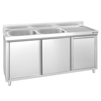 GGM Gastro Spülenschrank PREMIUM 1600 mm 700 mm Schwarz