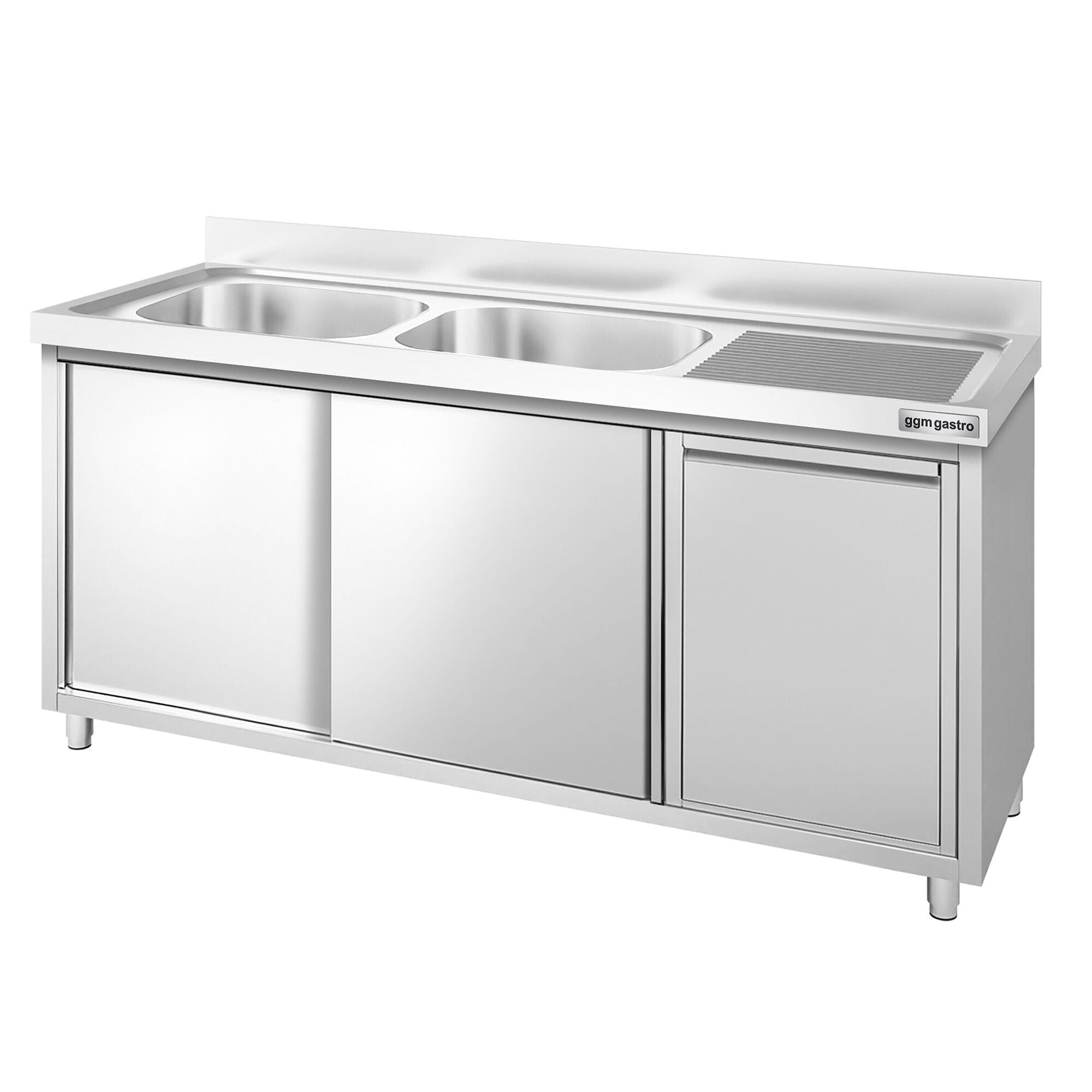 GGM Gastro Spülenschrank PREMIUM 1600 mm 700 mm Schwarz