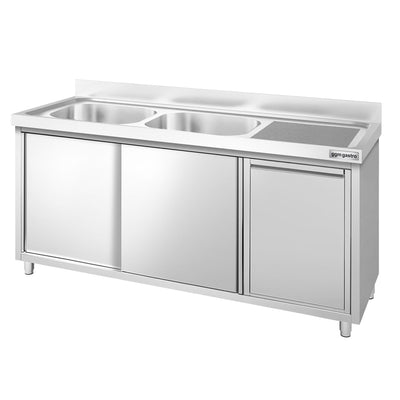 GGM Gastro PREMIUM Spülenunterschrank 1600 mm 2 Becken Links