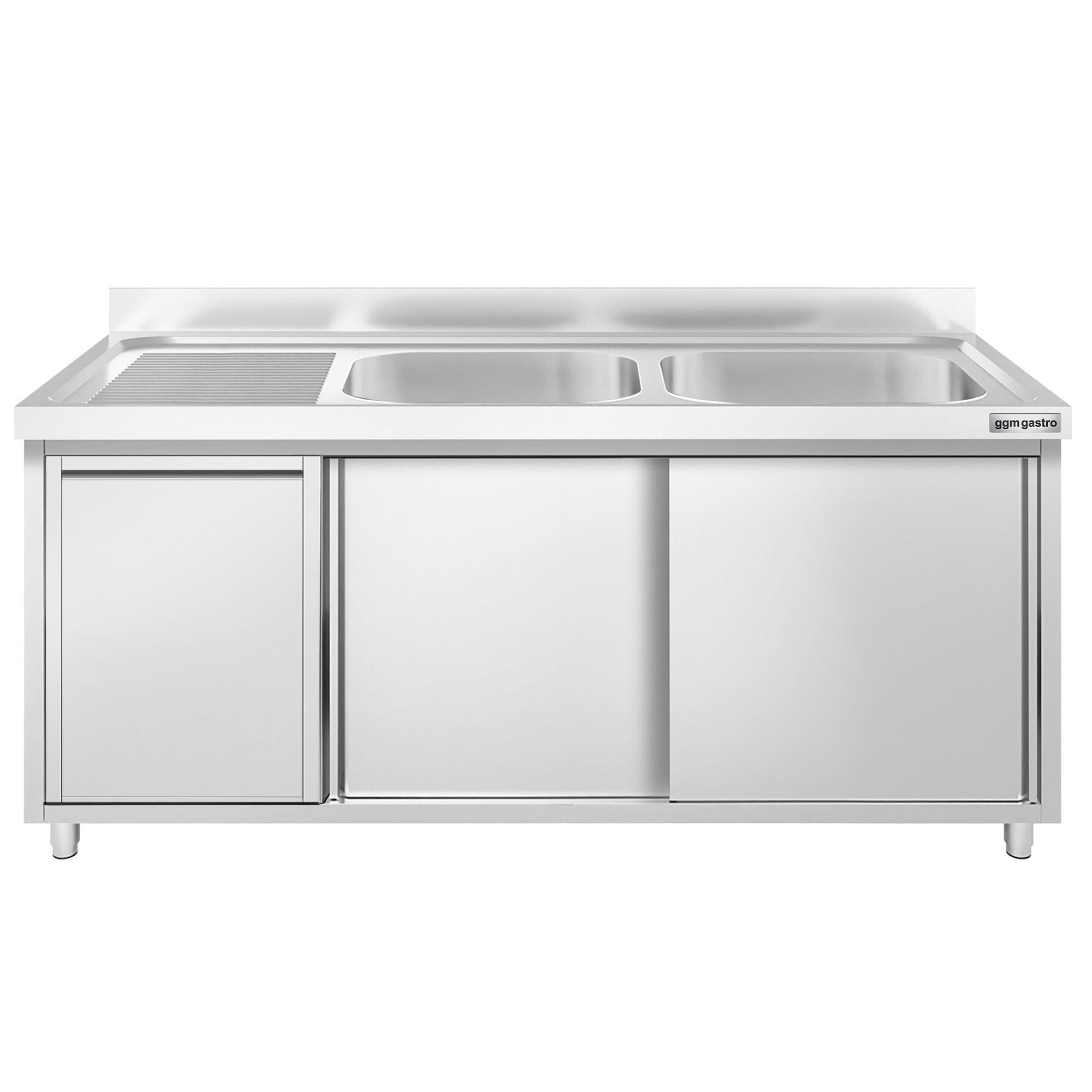 GGM Gastro PREMIUM Spülenunterschrank 1600 x 700 mm 2 Becken rechts
