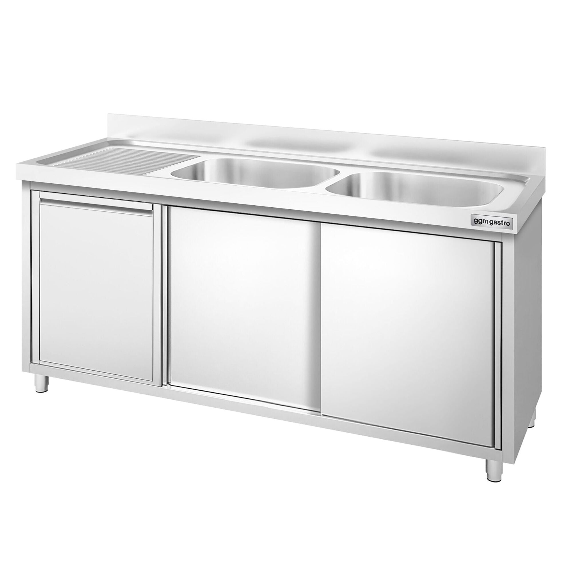 GGM Gastro PREMIUM Spülenunterschrank 1600 x 700 mm 2 Becken rechts