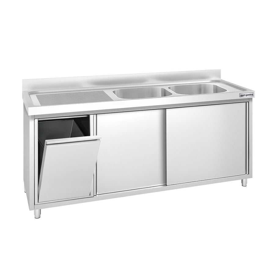 GGM Gastro Spülenschrank Premium 1800 mm 2 Becken Rechts