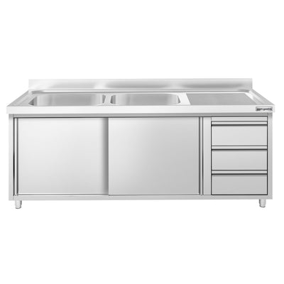 GGM Gastro Nerezová Dřezová Skříňka PREMIUM 2000 x 700 mm