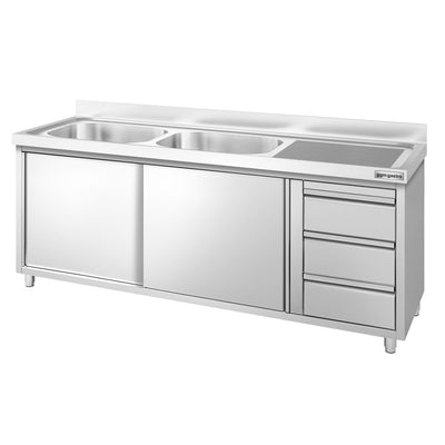 GGM Gastro Nerezová Dřezová Skříňka PREMIUM 2000 x 700 mm