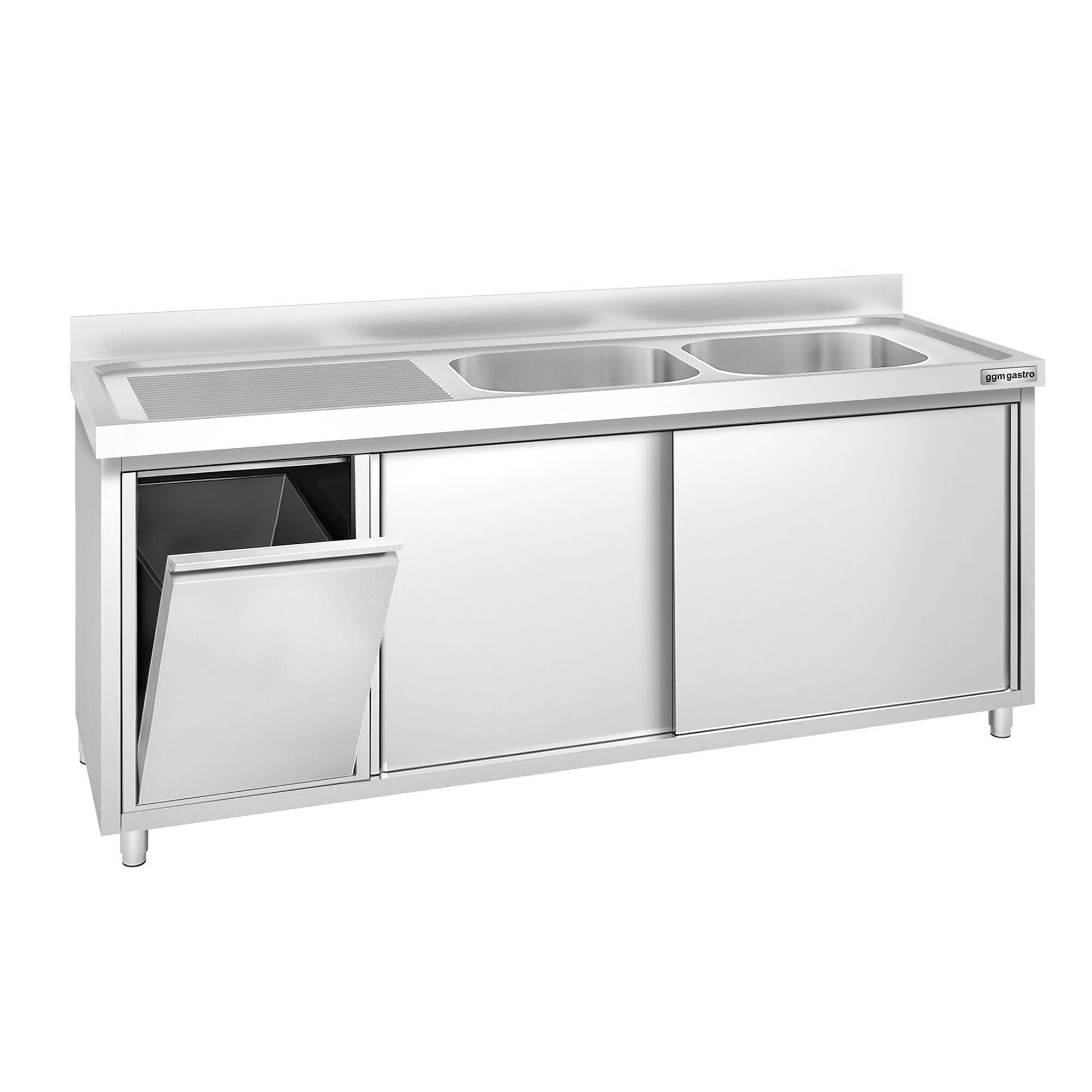 GGM Gastro Spülenunterschrank PREMIUM 2000 mm 600 mm 2 Becken Rechts