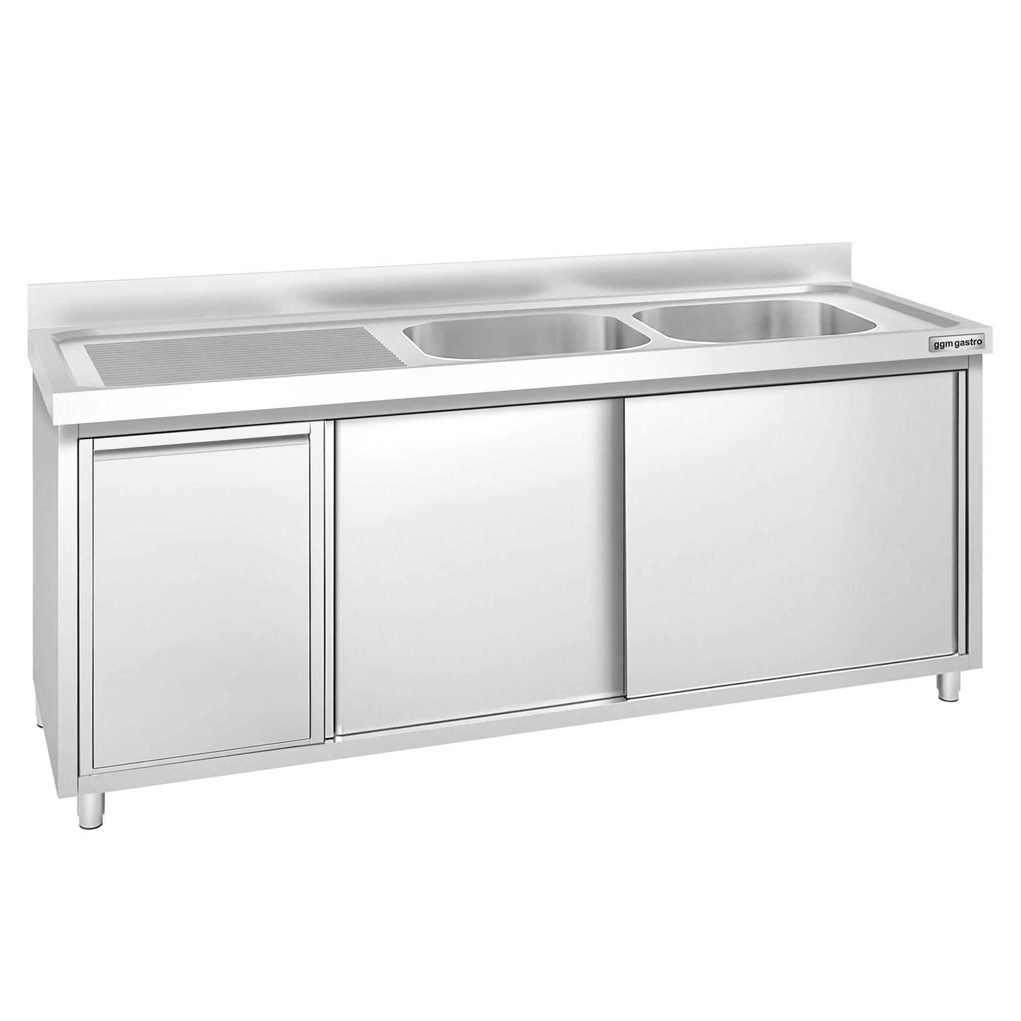 GGM Gastro Spülenunterschrank PREMIUM 2000 mm 600 mm 2 Becken Rechts