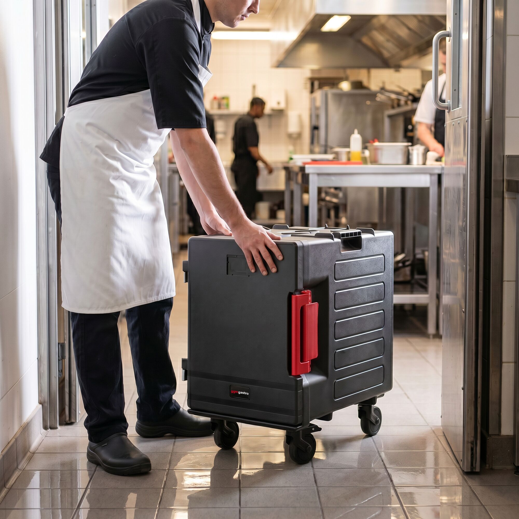 GGM Gastro Thermobox Frontbeladung 88 l für 12x GN 1/1 mit leisen Rollen