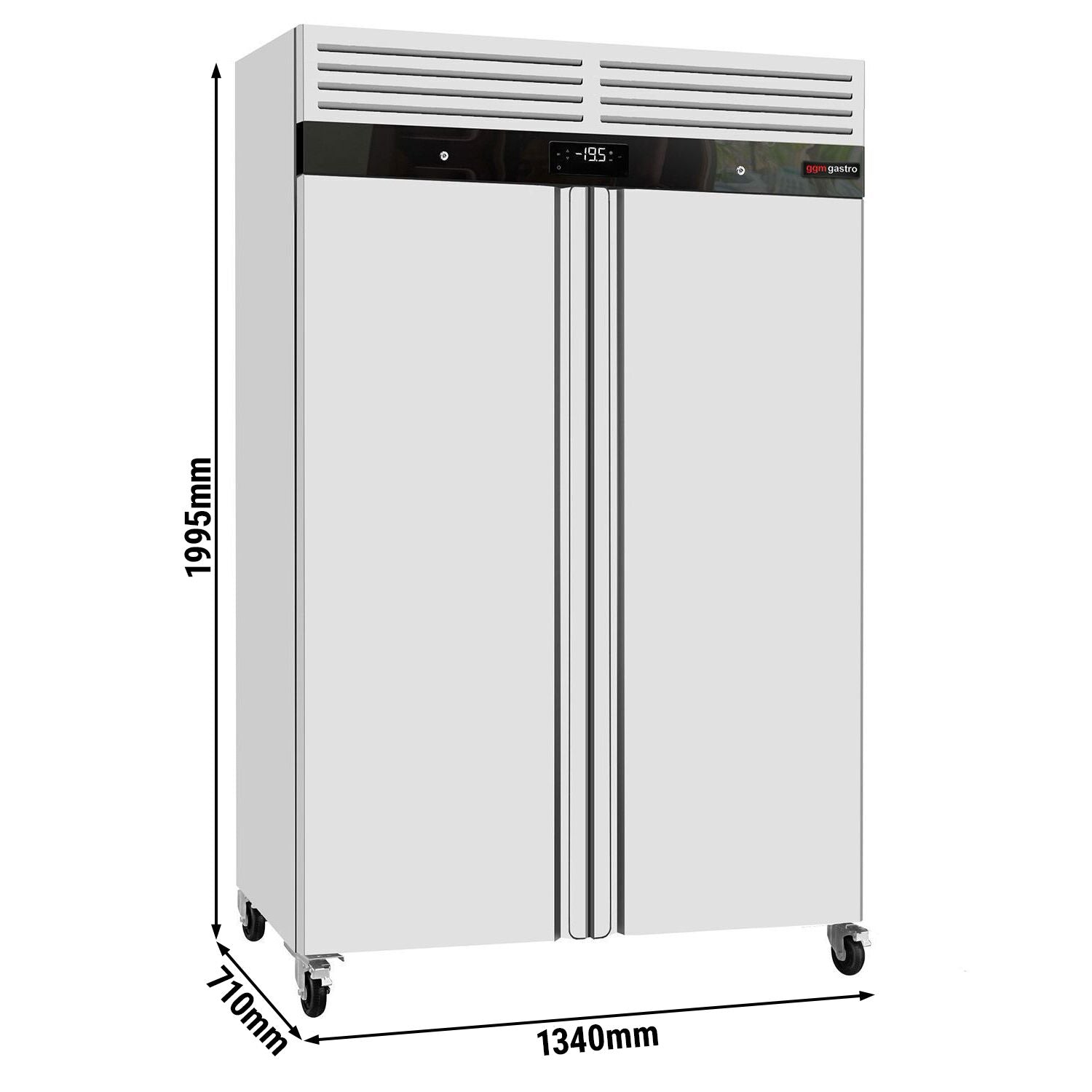 GGM Gastro Nerezová Mrazicí Skříň ECO 1200 l se 2 Dveřmi