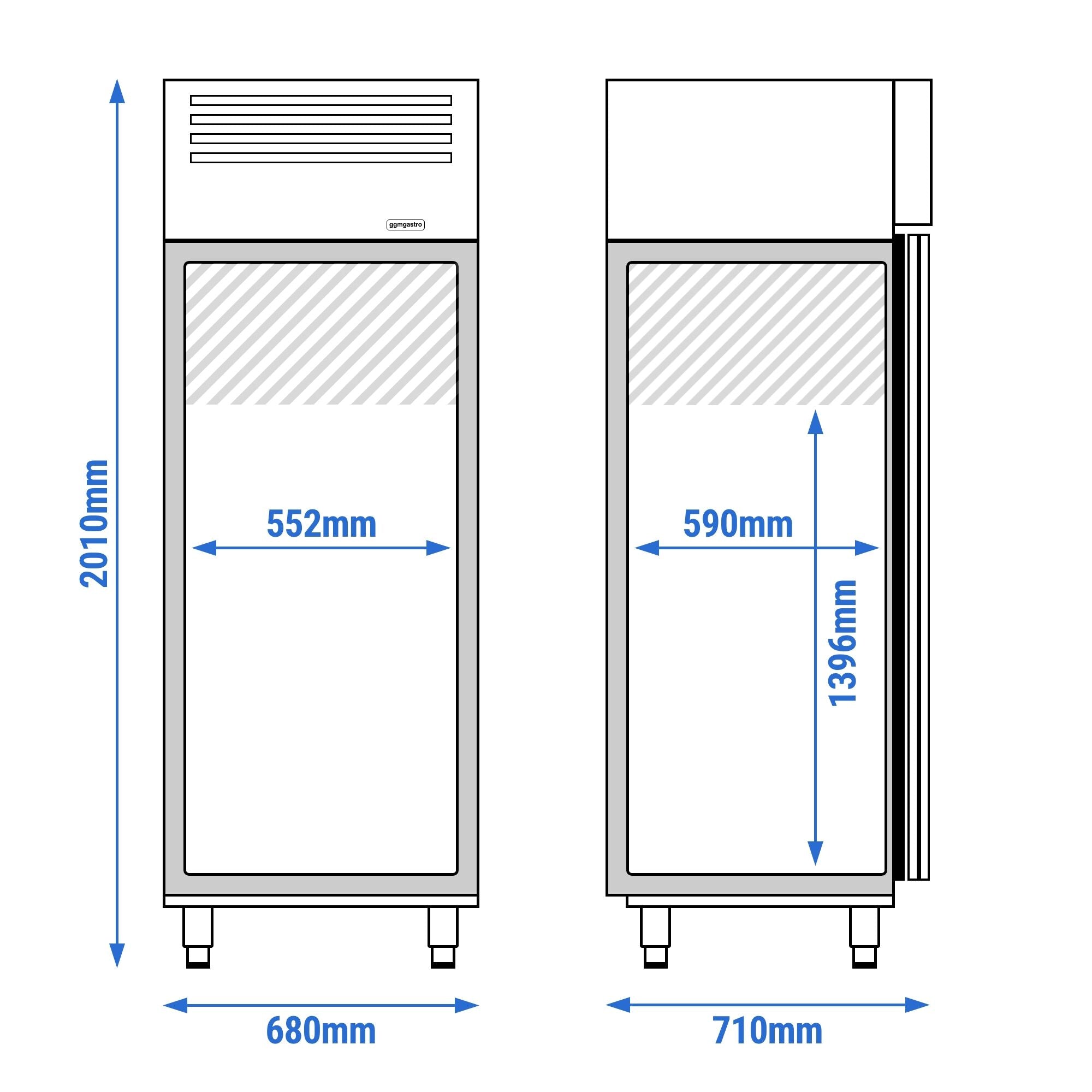 GGM Gastro Kühlschrank ECO 600 l Edelstahl 1 Tür