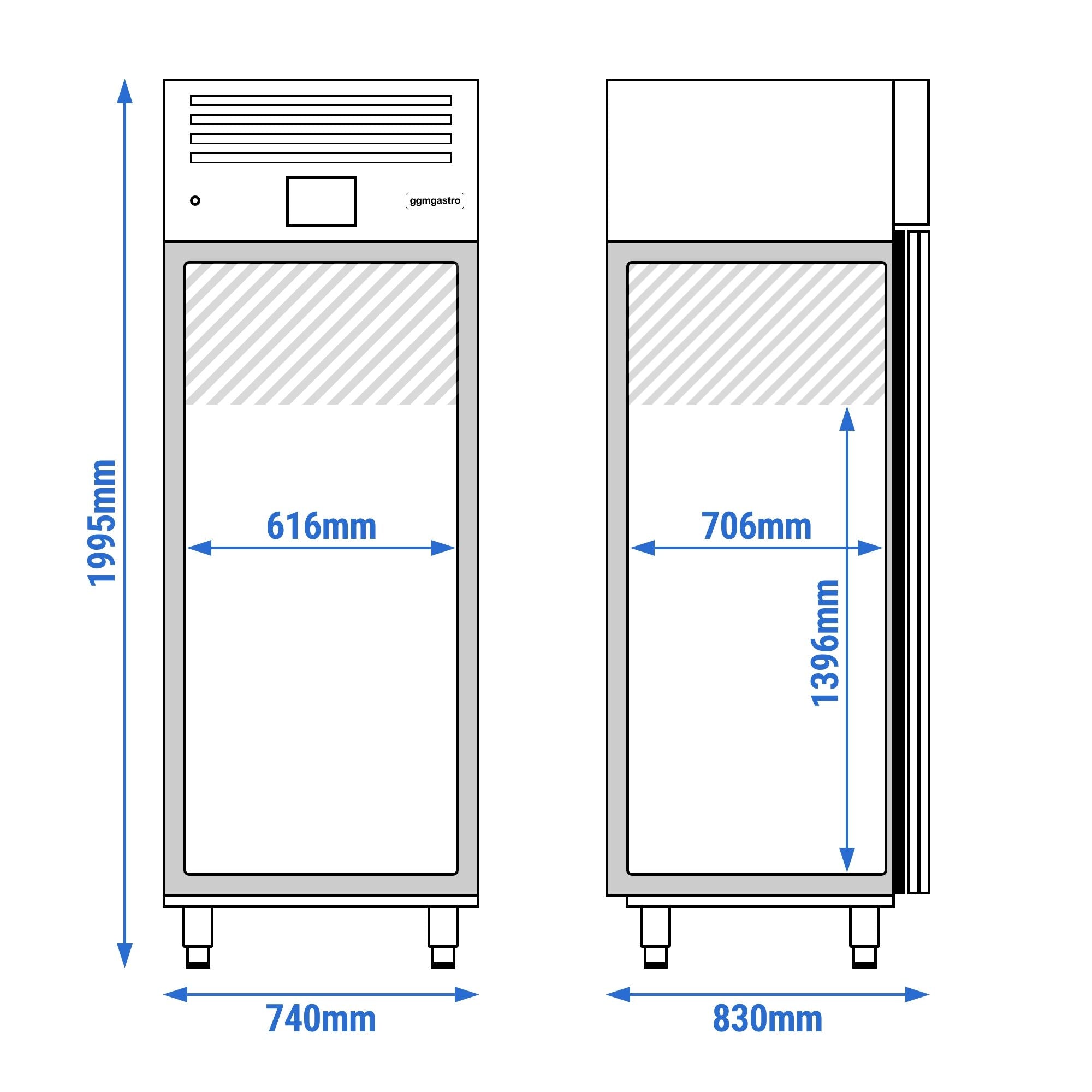 GGM Gastro ECO Kühlschrank Edelstahl 700 L 1 Tür
