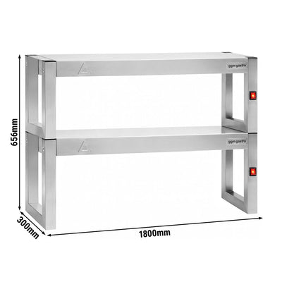 GGM Gastro Infrarot Wärmebrücke 1800 mm 300 mm Edelstahl 10 Wärmelampen