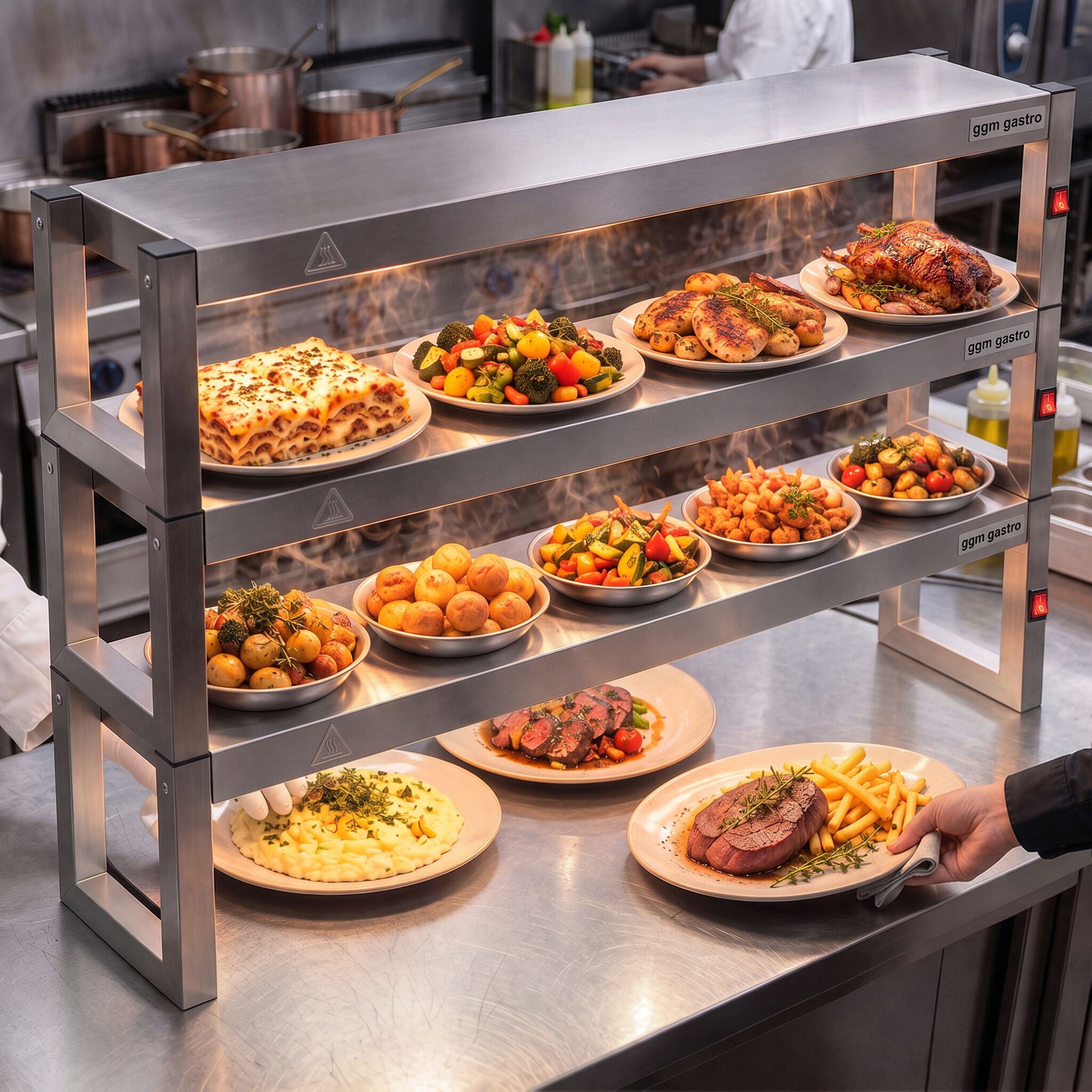GGM Gastro Infračervený Ohřívací Most 1800 mm 300 mm 984 mm 15 Žárovek