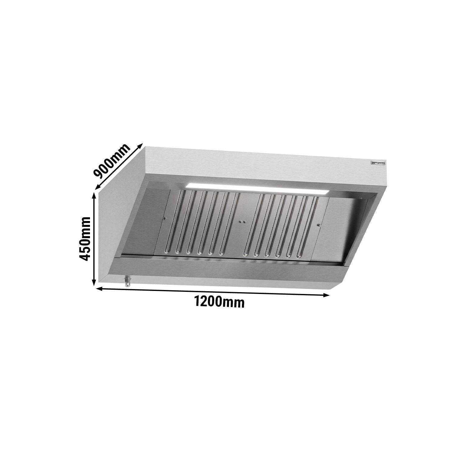 Nástěnná digestoř z Nerezové Oceli 1200 mm