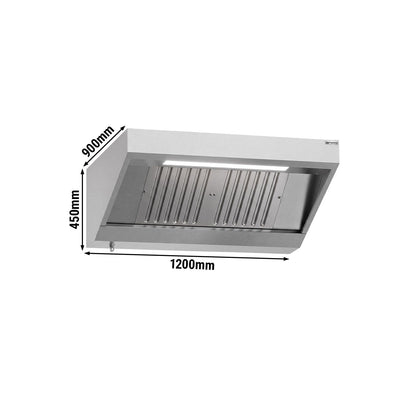 Nástěnná digestoř z Nerezové Oceli 1200 mm