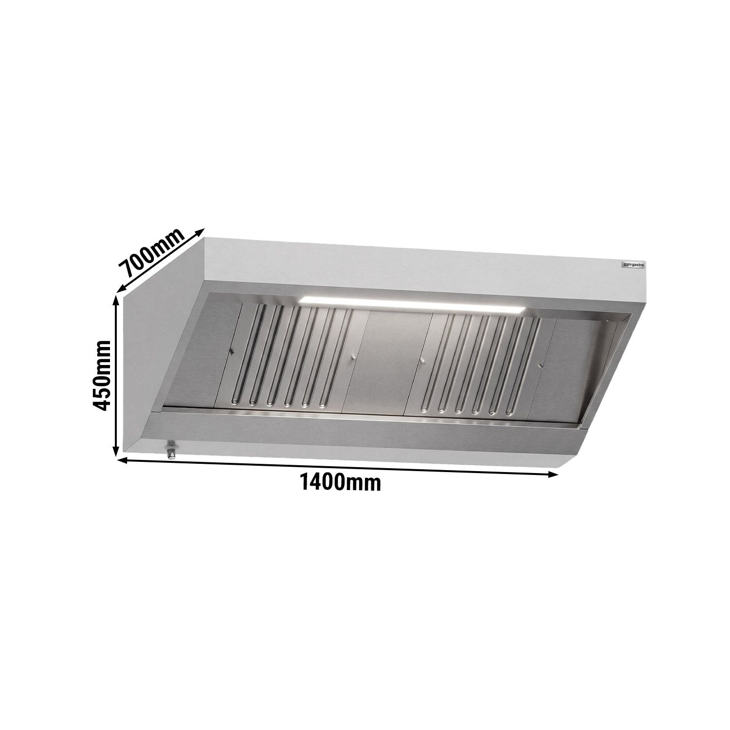 Nástěnná digestoř 1400 mm Nerezová Ocel LED 2 Filtry