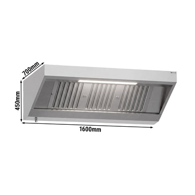 GGM Gastro Nástěnná digestoř 1600 mm Nerezová ocel