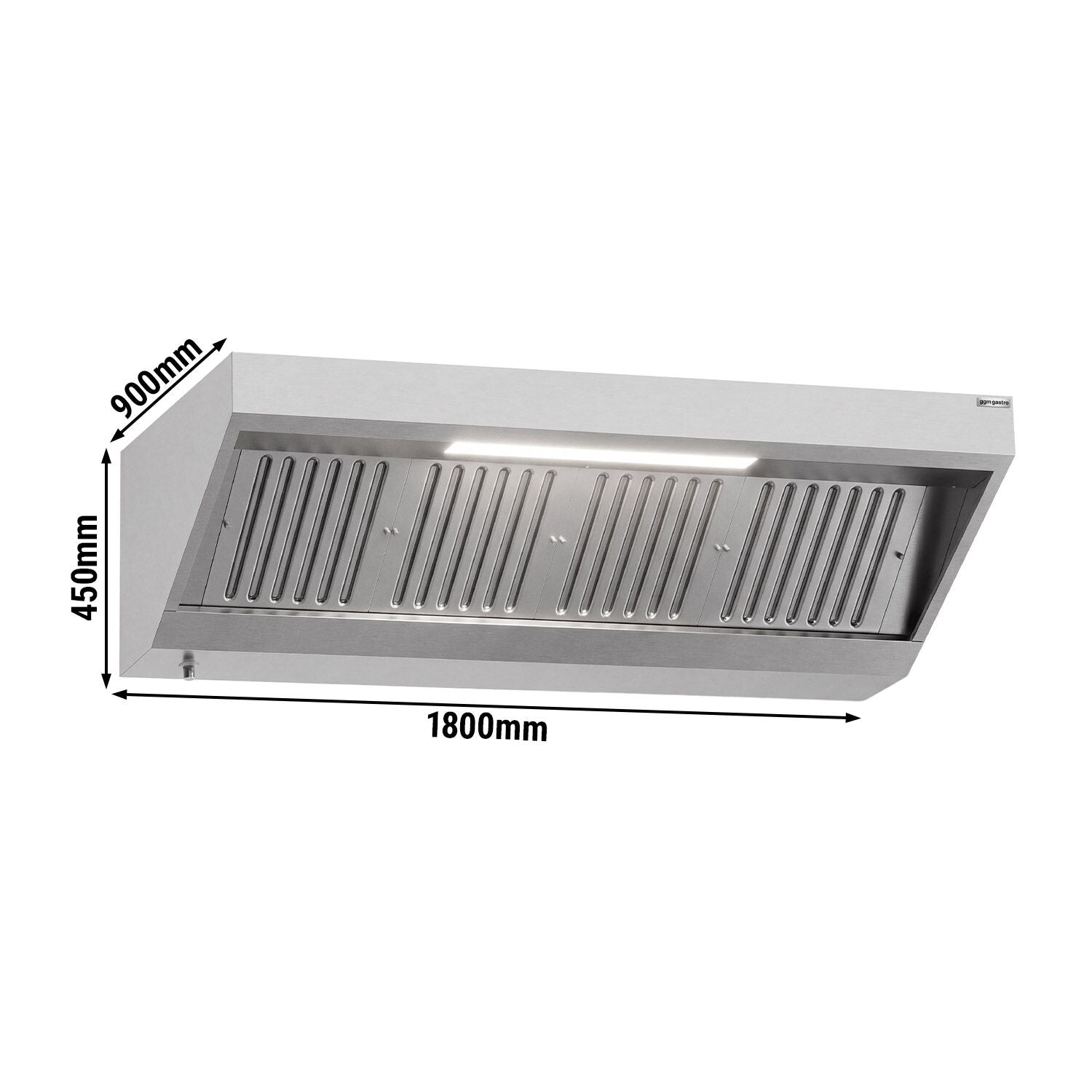 GGM Gastro Nástěnná digestoř Nerezová Ocel 1800 mm