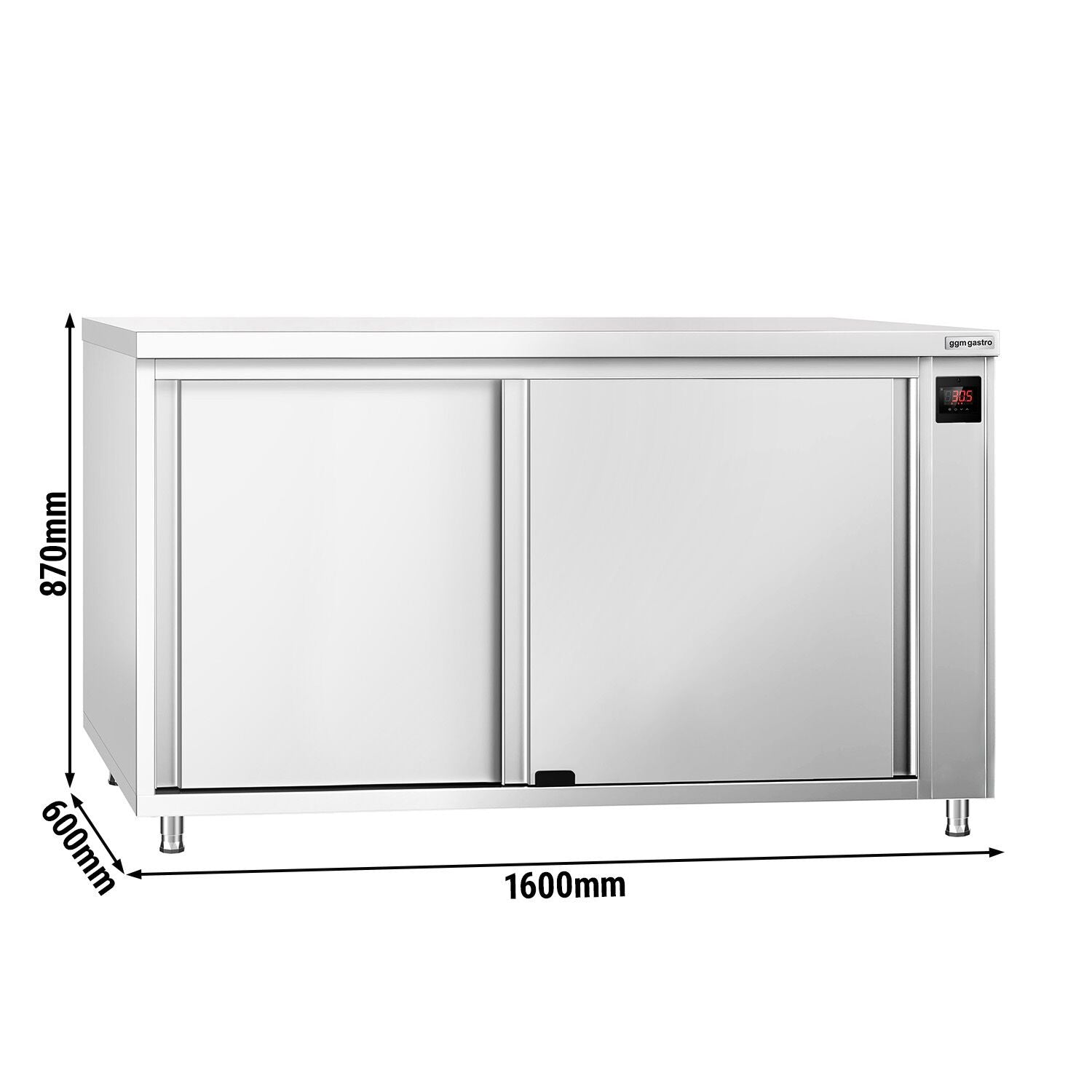GGM Gastro PREMIUM Nerezová Ohřívací Skříň 1600 mm Digitální