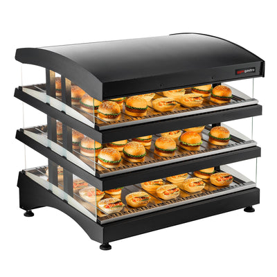 GGM Gastro Ohřevná Vitrína 995 mm 1,02 kW Se 3 Policemi Černá