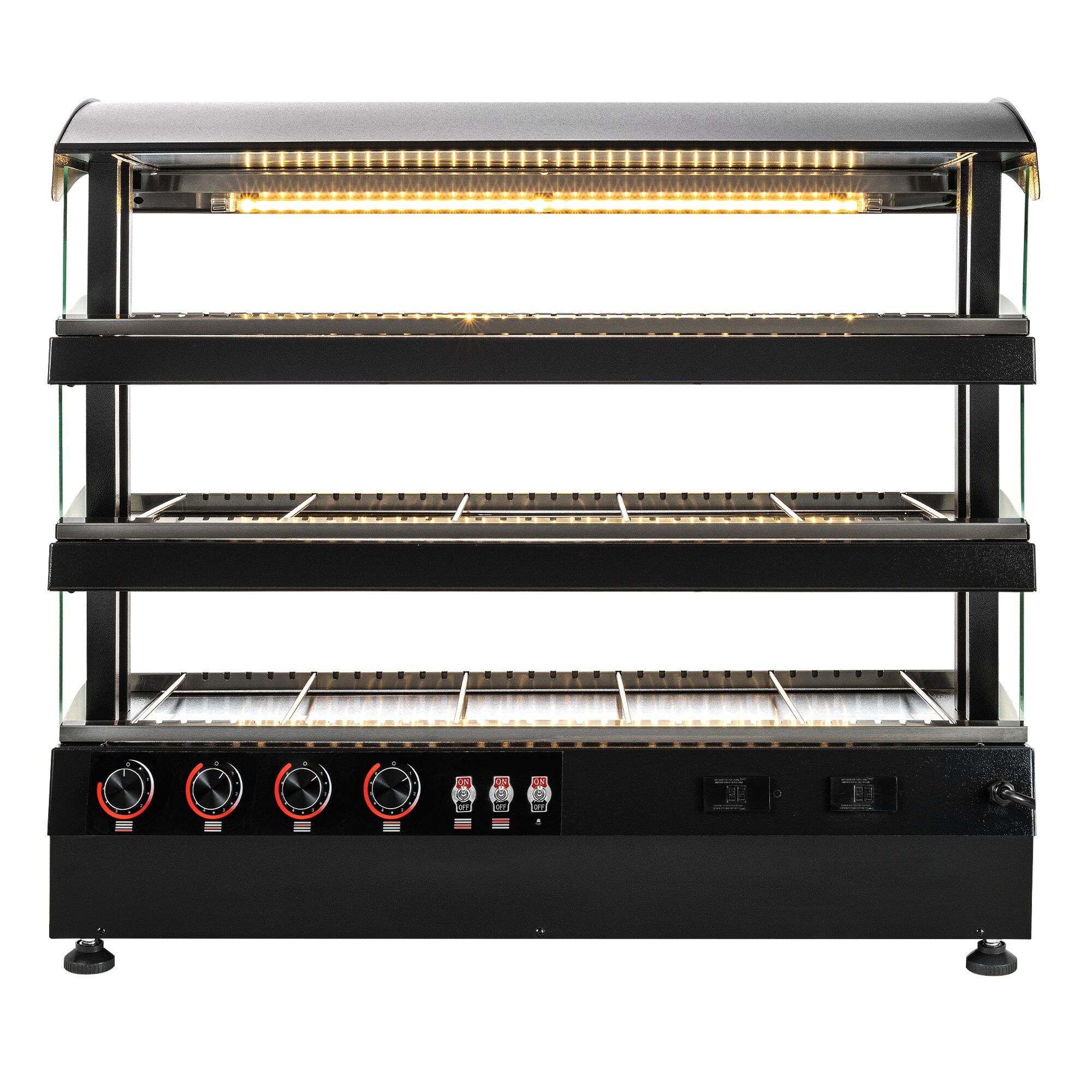 GGM Gastro Ohřevná Vitrína 995 mm 1,02 kW Se 3 Policemi Černá