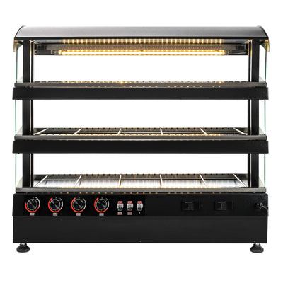 GGM Gastro Ohřevná Vitrína 995 mm 1,02 kW Se 3 Policemi Černá