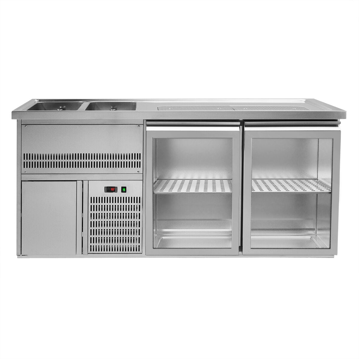 Ausschanktheke Premium PLUS 1950 mm 2 Glastüren