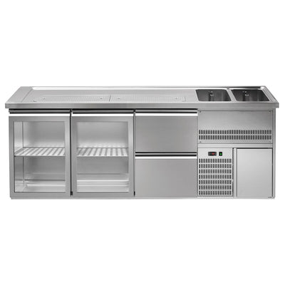 GGM Gastro Výčepní Pult Premium PLUS 2500 mm 2 Skleněné Dveře