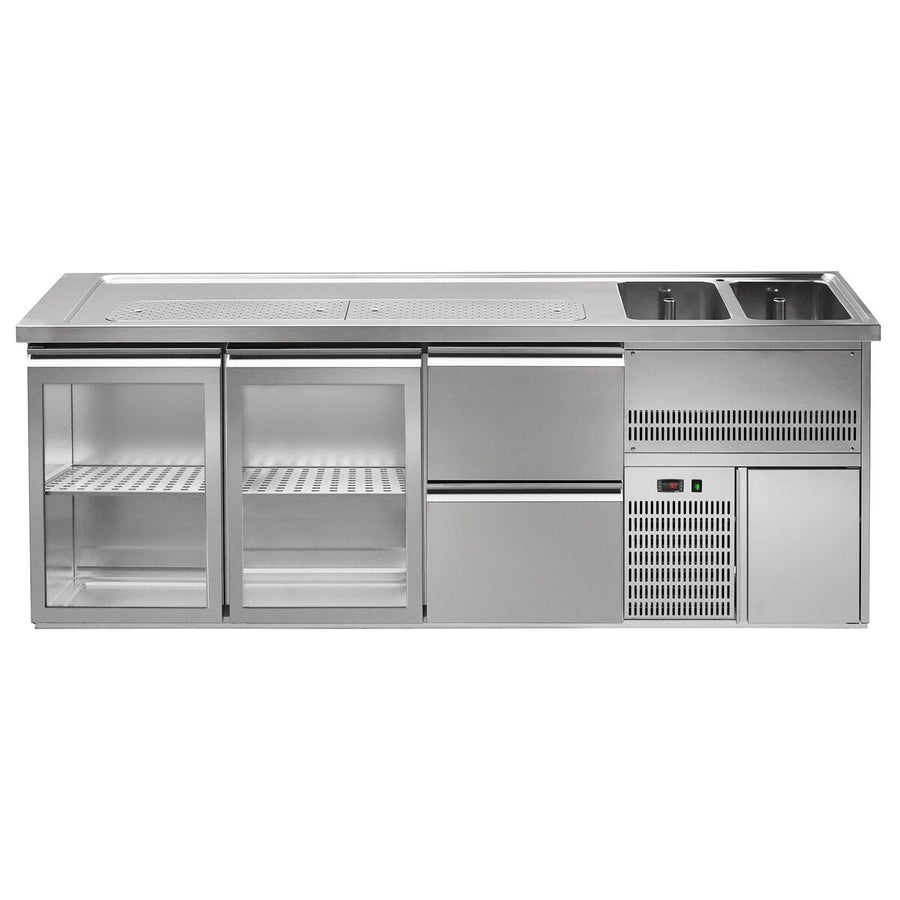 GGM Gastro Výčepní Pult Premium PLUS 2500 mm 2 Skleněné Dveře