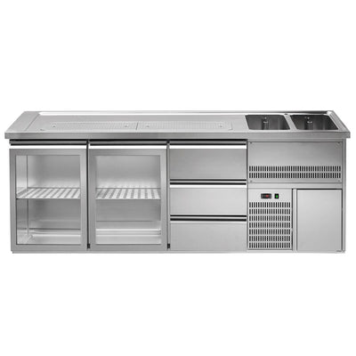 GGM Gastro Premium PLUS Výčepní Pult 2500 mm 2 Dřezy