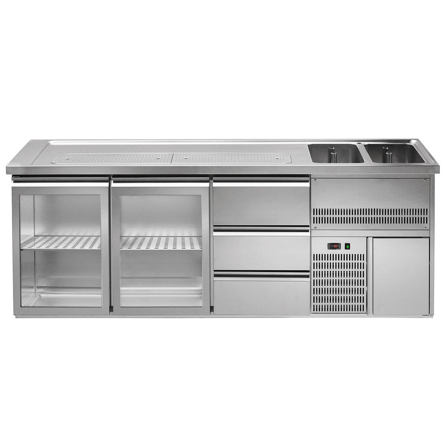 GGM Gastro Premium PLUS Výčepní Pult 2500 mm 2 Dřezy
